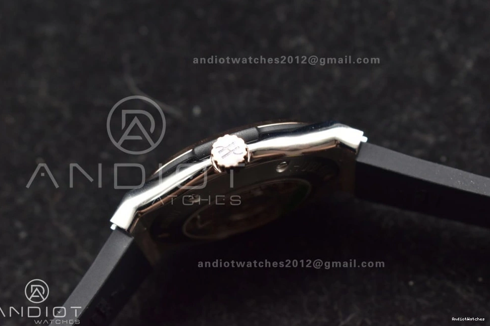 Dial HBF Black 45mm A Black Edition 588 Fusion RG Strap 1:1 on Bold Gummy Best 0414